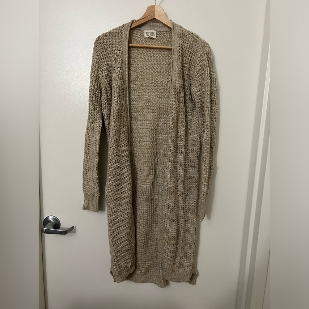 Beige/Cream Knitted Duster Cardigan